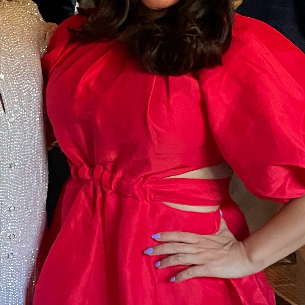 Aje Vibrant Red Wedding Dress